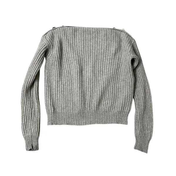 Max Mara Beige Wool Cashmere Ribbed Knit Boat Neck Sweater Quiet Luxury French - Image 7