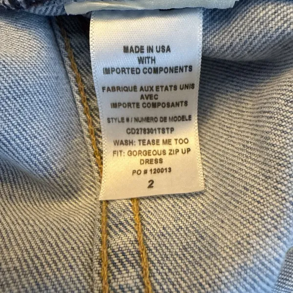 Alice + Olivia Jeans Blue Denim‎ Mini Dress Size 2 Zipper Front Pockets Belted - Image 15