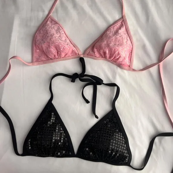 Shein Women's Pink and Black Bikini-and-tankini-tops - Image 5