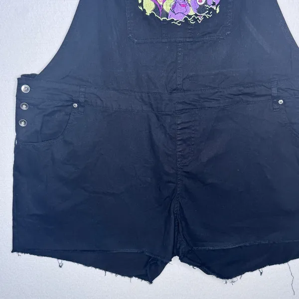 Disney Villains Black Embroidered Shortalls Overalls 4X Plus Size Poison Apple - Image 4