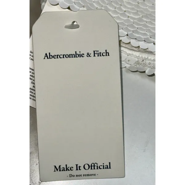 NWT Abercrombie & Fitch White Sequin Spaghetti Strap Mini Dress Womens Size XXS - Image 7