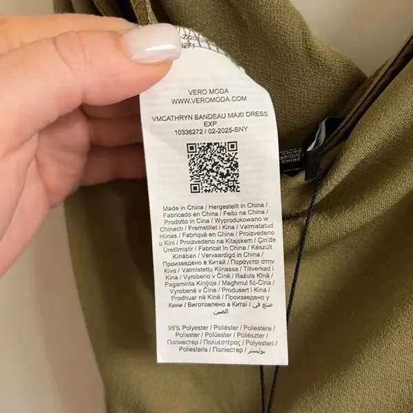 ✨Vero Moda Bandeau Ruched Side Midaxi Herb Green Sz XL Dress✨ - Image 9