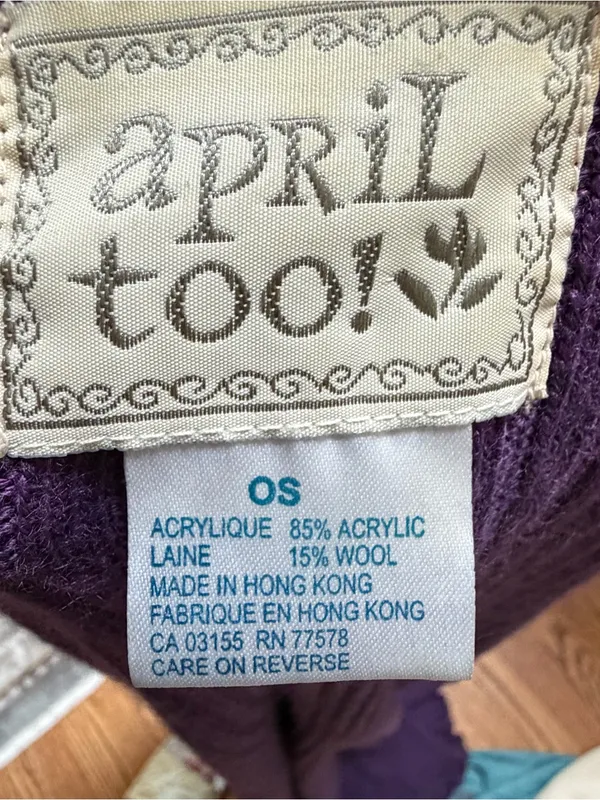Vintage April Too! Cornell purple long sweater coat duster jacket wool purple - Image 7
