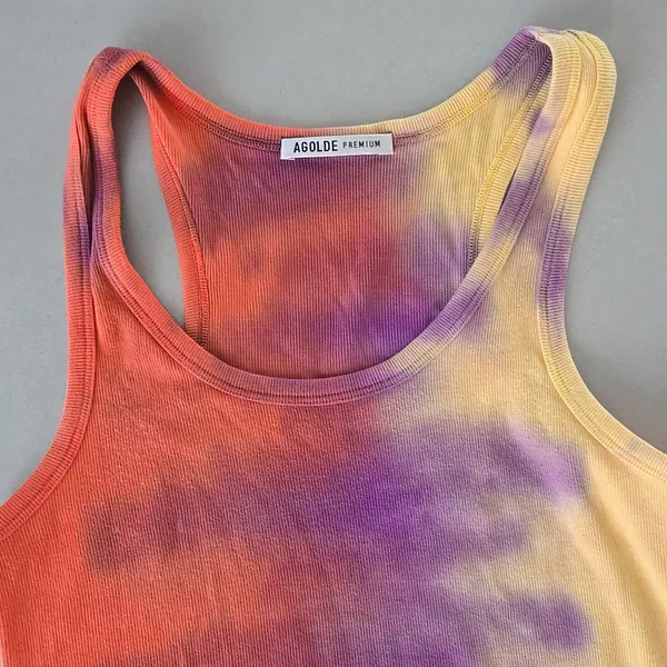 Agolde Premium Tie-Dye Ribbed Sleeveless Bodysuit Size M - Image 5