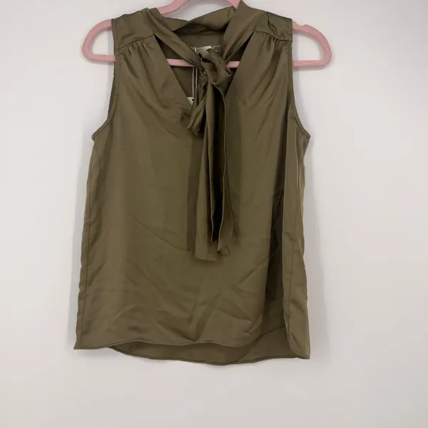 Ramy Brook Dallas Tie Neck Sleeveless Satin Blouse Size XS - Image 2