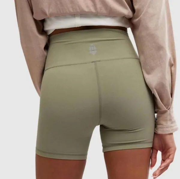 Free People Movement Never Better Biker Shorts in Sage Stone size L NWT - Image 3
