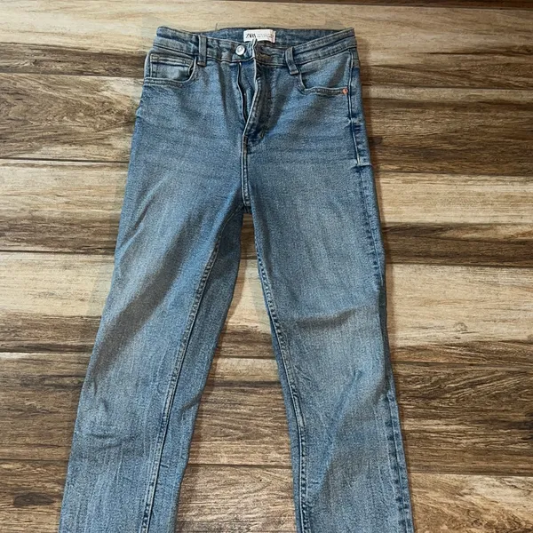 Zara blue straight denim jeans - Image 3