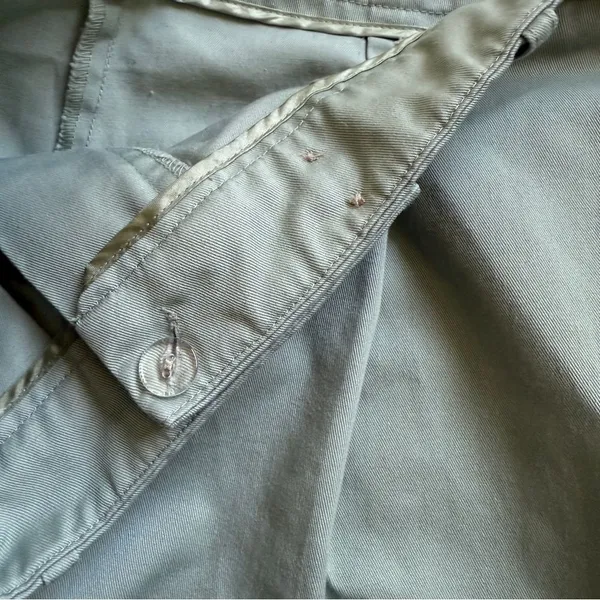 TOPSHOP Pleated High Rise Pants Sage Green US 6 Cropped - Image 5