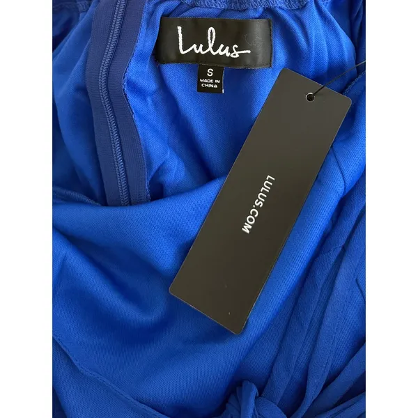 Lulus Good Deeds Royal Blue Lace-Up Dress size Small NWT - Image 4