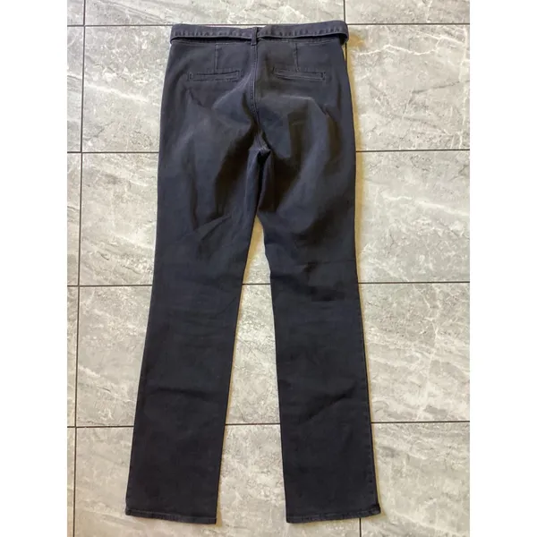 NYDJ Marilyn Straight Leg Jeans Charcoal Gray Tie Belt Trousers Size 6 - Image 6