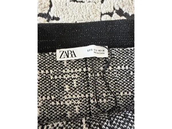 ZARA Black White Knit A Line Skirt Size Small NEW NWOT - Image 2