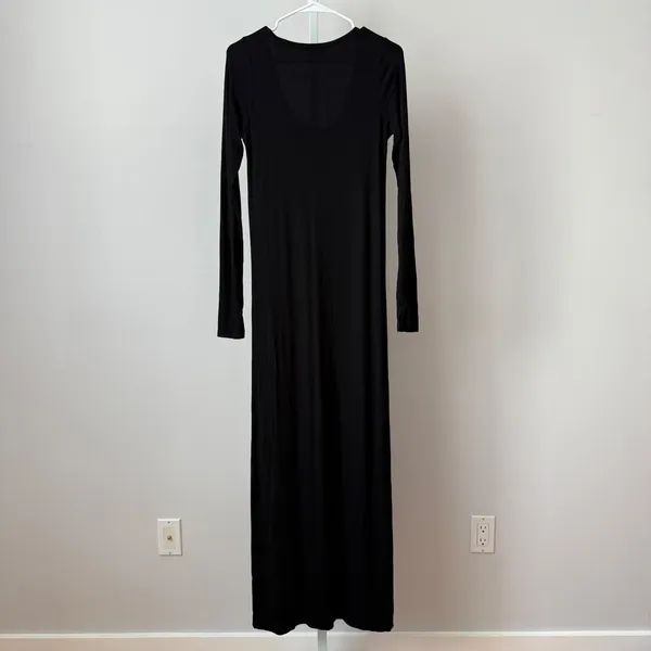 HATCH XS Black Ribbed Maxi Dress Minimalist Lounge Whimsigoth‎ - Image 8