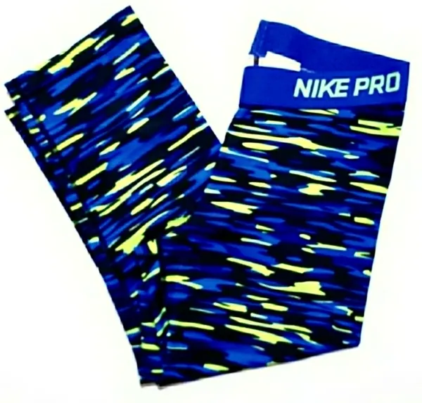 Nike Pro Haze Compression Capri dry fit Legging 729415-480 blue,black,neon green - Image 6