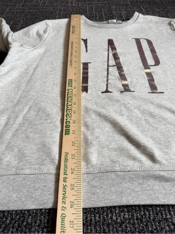 GAP Heather Gray Crewneck Sweatshirt with Metallic Logo XXL - Image 2