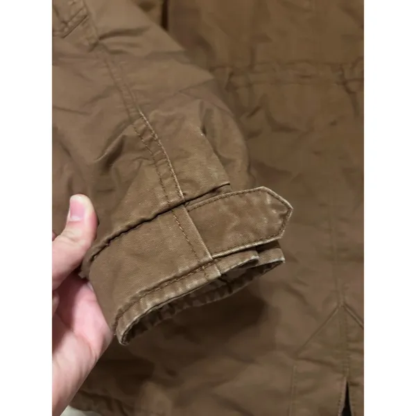 H&M Divided Brown Utility Parka Jacket Faux Shearling Lined Hooded Women Size 6 - Image 7