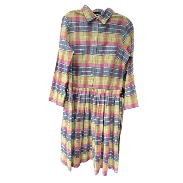 Lands’ End size 12 retro styled plaid dress. 100% cotton. - Image 2
