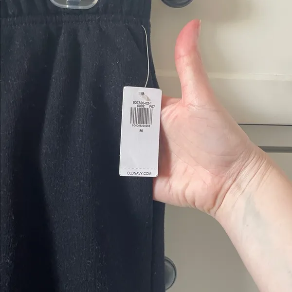 NWT Old Navy Wide Leg Sweatpants Black Jack Lounge Athleisure Comfy Joggers - M - Image 3