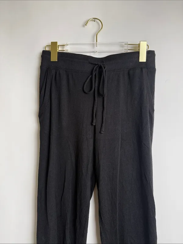 Z Supply Jill Marled Black Joggers Knit Pants Drawstring Lounge Size Small - Image 5