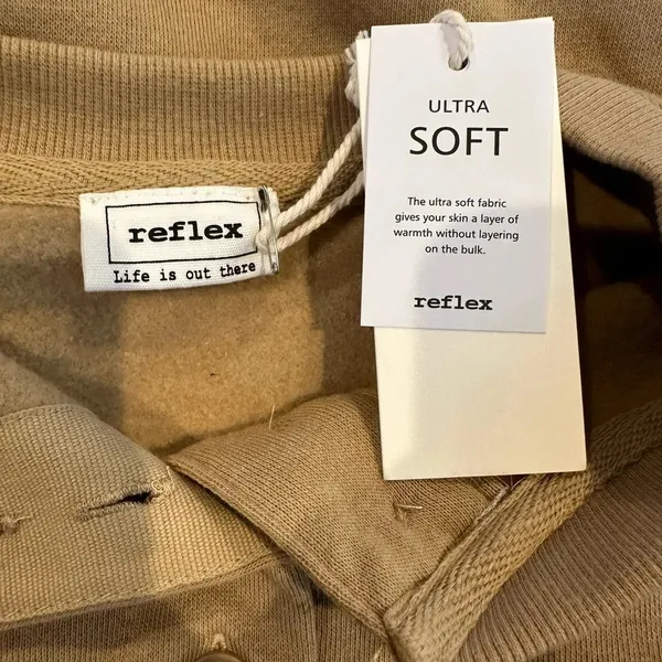 Reflex Fleece‎ Henley Sweatshirt Tan size small - Image 8