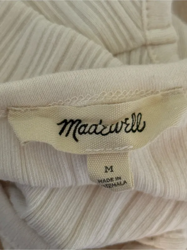 Madewell Ribbed Crewneck Shell Top in Vintage Ivory - Image 4
