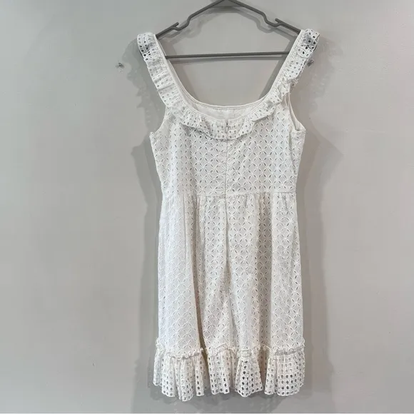 Lulus Make‎ a Wish White Eyelet Ruffled Mini Dress MEDIUM - Image 8