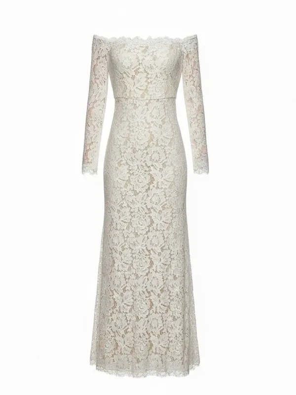 LULUS Romance Dreamer Lace Off-the-Shoulder Dress, White, Medium - Image 11