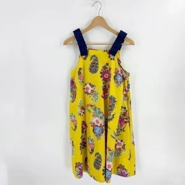 Anthropologie Maeve Yellow Floral Sleeveless Sunniva A-Line Dress •XS - Image 10