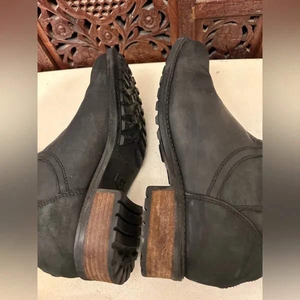 UGG Seldon Tall Black Leather Riding Boots Rear Zipper1009201 Womens Size 7 - Image 7