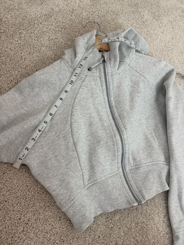 lululemon athletica Light Gray Cropped Hooded Zip Sweatshirt - Image 4