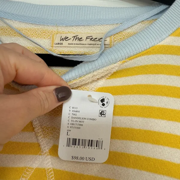 NWT Free People Classic Striped Oversized Crewneck - Image 6