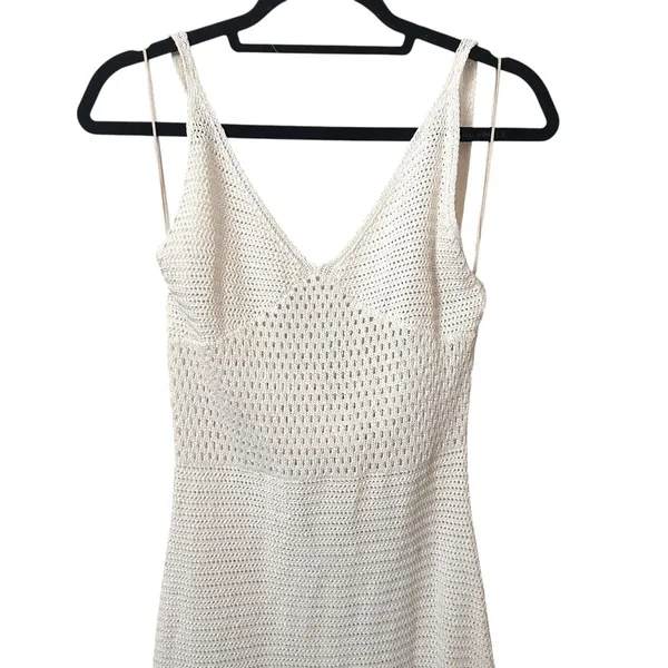 ARITZIA Wilfred Evie Crochet Midi Dress White Large‎ - Image 5