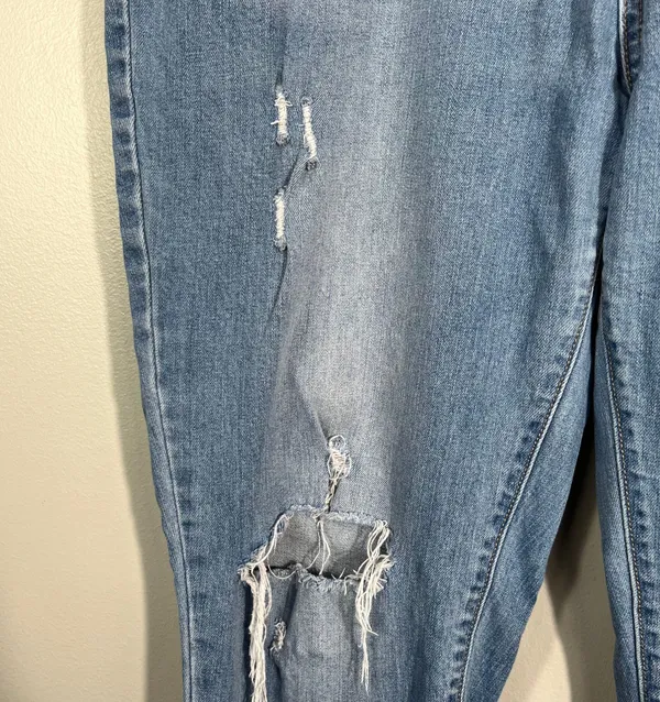Time + Tru Medium Wash Distressed Ripped Plus Size Skinny Jeans 18R 18 Regular - Image 2