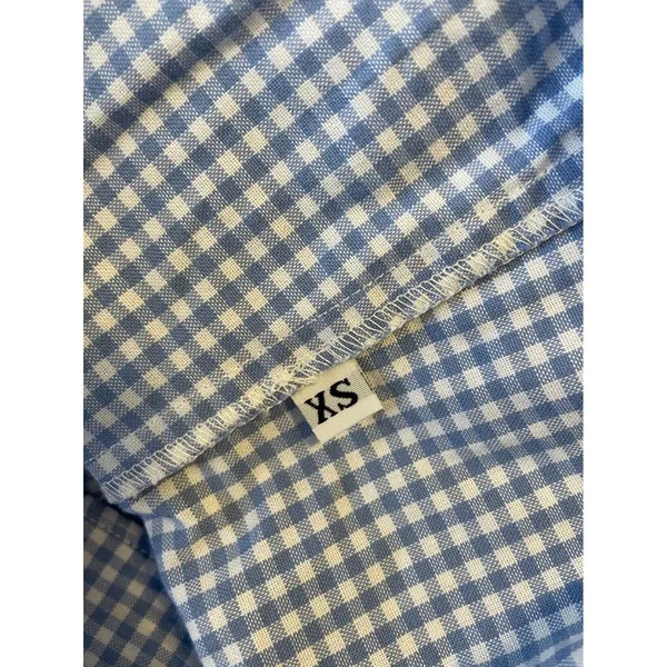 Damaris Bailey Gingham Smocked‎ Square Neck Puff Sleeve Midi Dress XS - Image 4