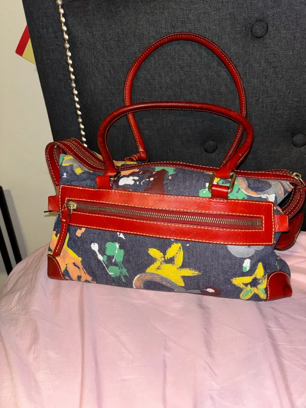 Dooney & Bourke Graffiti Denim Shoulder Bag RARE HTF! - Image 2