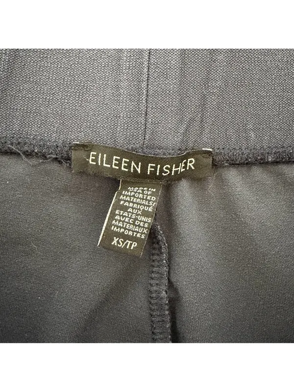 Eileen Fisher Washable Stretch Crepe Slim Cropped Pant Navy Blue Size XS Coastal - Image 4