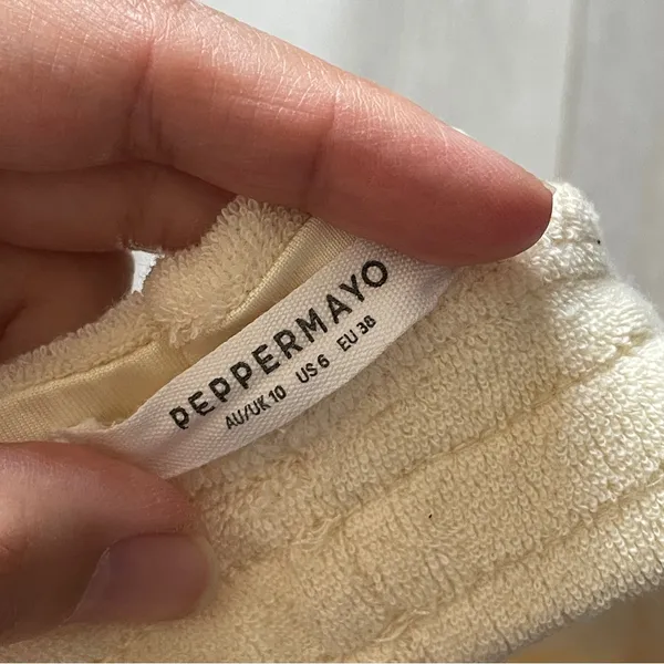 Peppermayo Terry Bra one shoulder womens Cream (size 6) - Image 2
