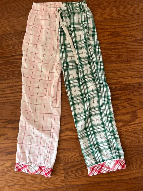 Victoria's Secret Colorblock Split Plaid Pajama Pants Size XS Festive Christmas - Image 2