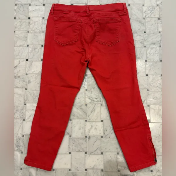 LOFT Red Modern Skinny Ankle Jeans - Image 4