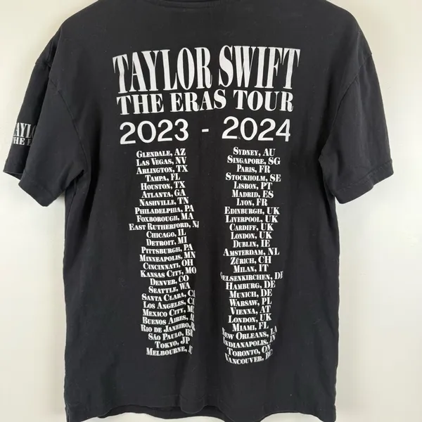 Taylor Swift Eras Tour T-Shirt Size Small 2023 - 2024 Eras Tour Merch Black - Image 3