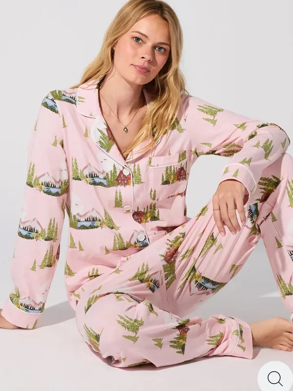 BedHead Pine Lake Classic Long Sleeve Jersey Pajama Set Cabincore Cabin - Image 9