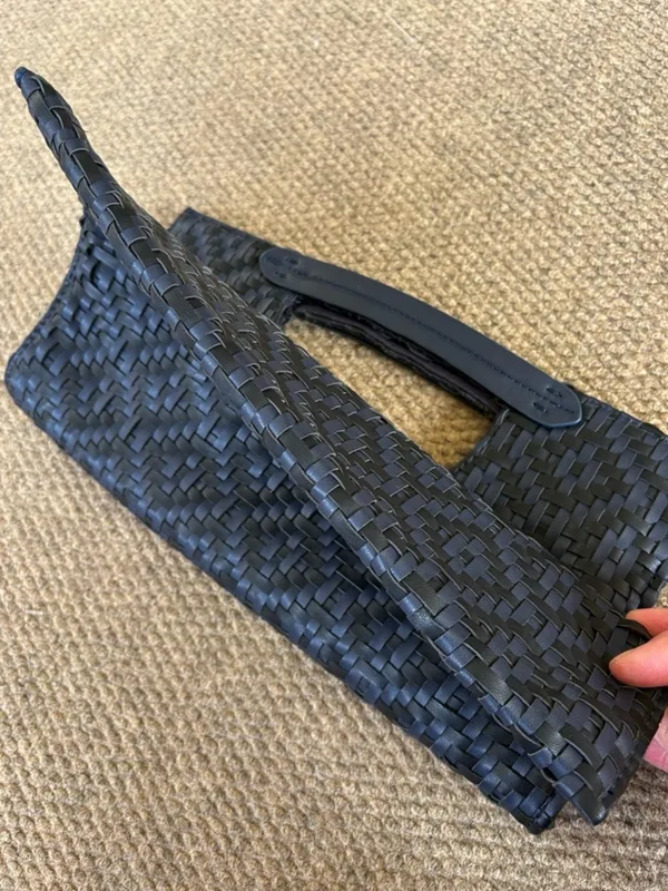 EUC Anthropologie Woven Clutch Handbag Blue - Image 6