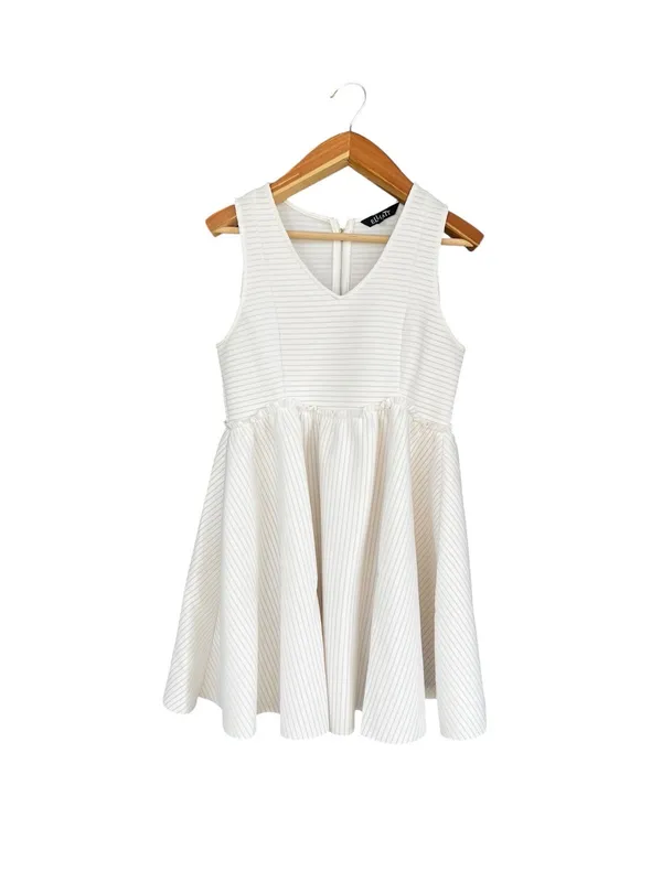 ELLIATT ivory white Sunset Ponte Fit & Flare Mini Dress L - Image 2