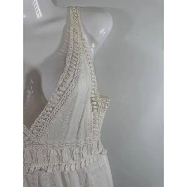Chelsea & Violet‎ White Lace Crochet V-Neck Maxi Dress Women Small Boho Summer - Image 6