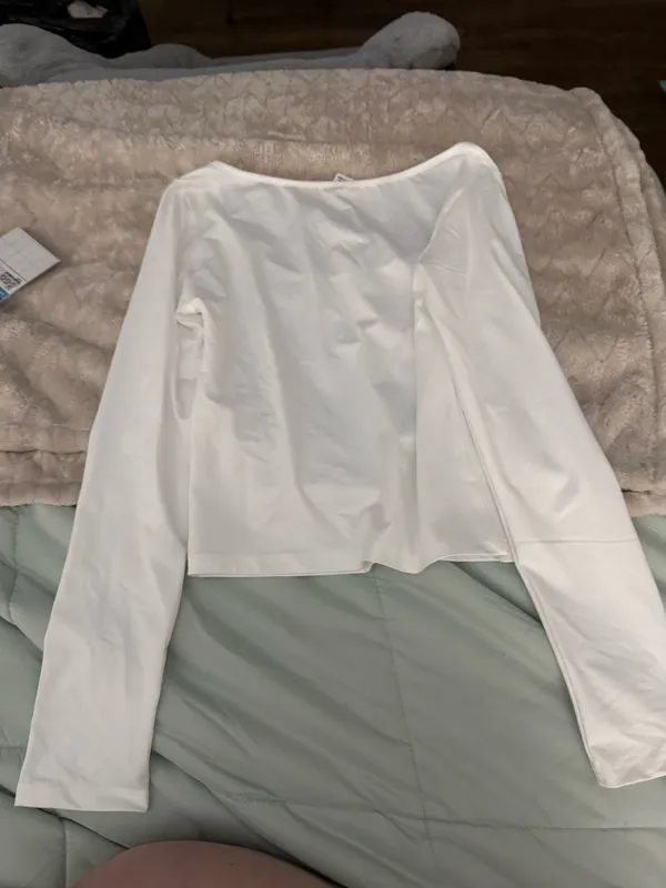 Long sleeve crop top size large White - Image 2