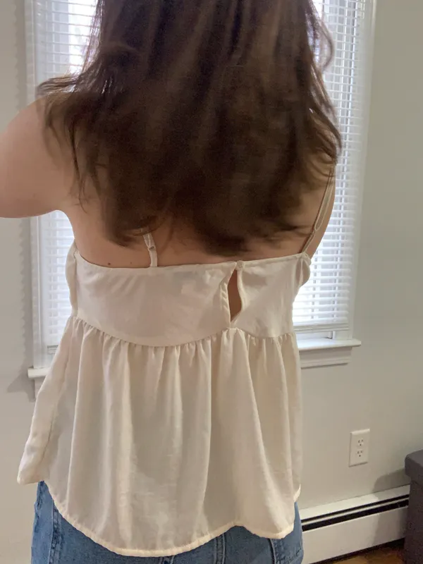 American Eagle Silky Cowl Neck Tank Cream Color - Image 3