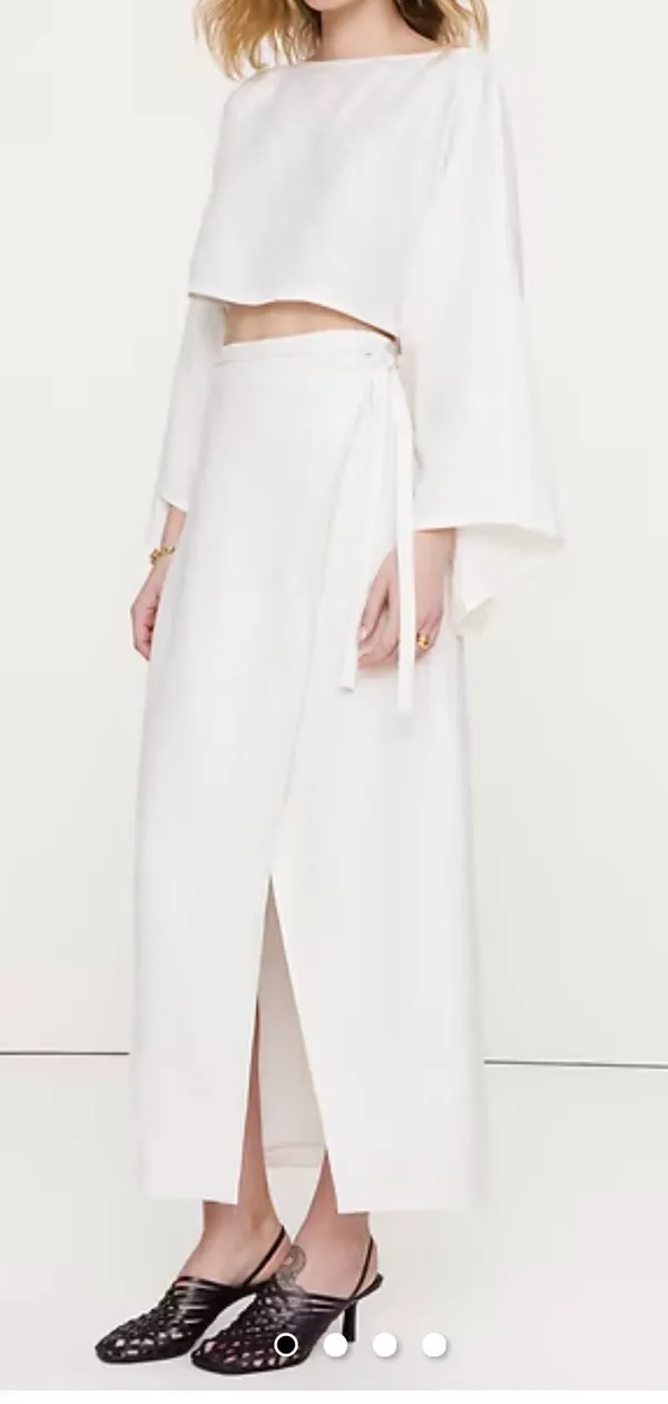 Banana Republic Cream Linen Wrap Skirt - Image 2