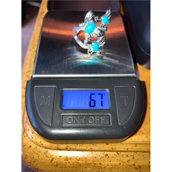Genuine Sleeping Beauty Turquoise Butterfly Ring Size 9 - Image 8