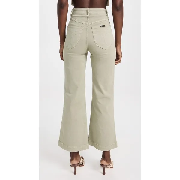 Rolla’s 100% Cotton Green Khaki Sailor High Rise Wide Leg Denim Jeans Size 28 - Image 2