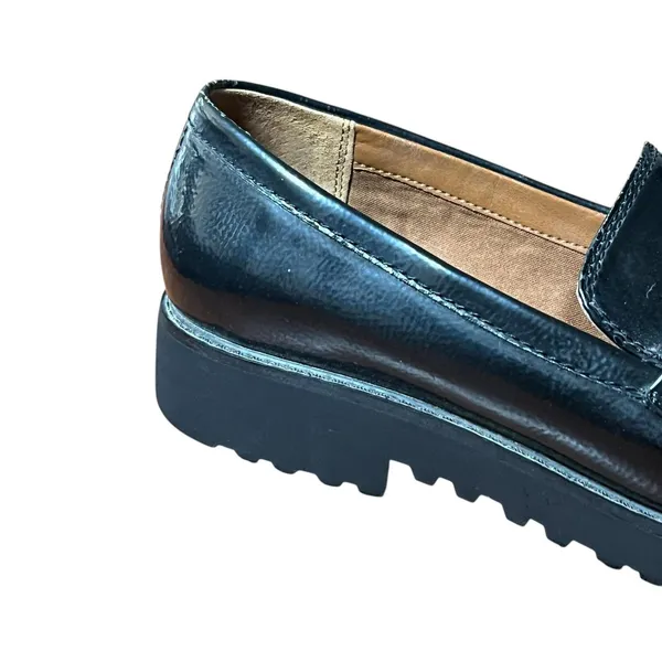 Franco Sarto Shoes Women's Size 8.5 Black Cason Loafer Flats Lug Sole Minimalist - Image 10