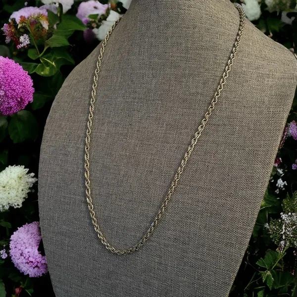 Vintage silver rope chain necklace - Image 3